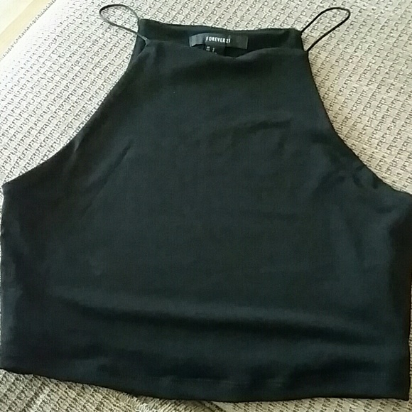 Forever 21 cropped black shirt size small - Picture 1 of 3