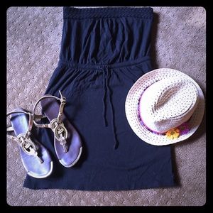 Black strapless swim coverup