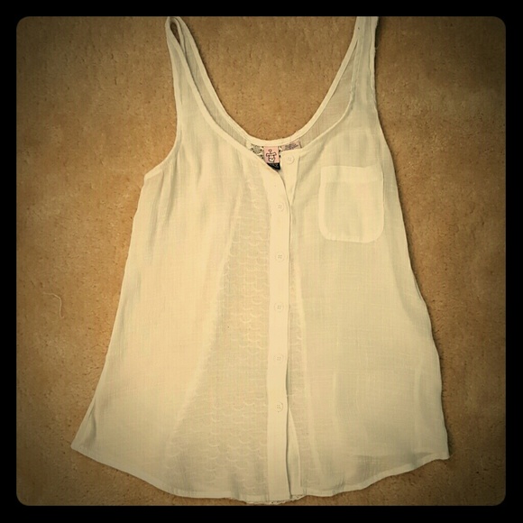 White linen tank top