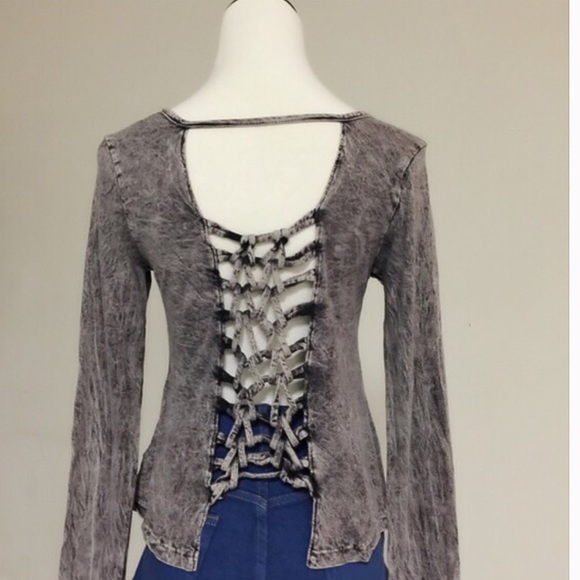 Loose Fit Lace Up Long Sleeve Top XLarge BNWT - Picture 3 of 4