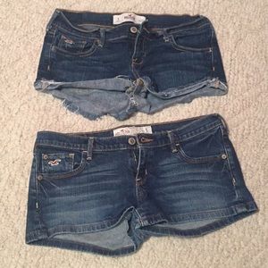 2 pairs of Hollister jeans shorts