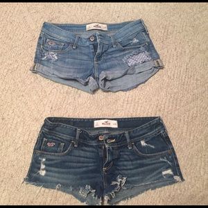 2 pairs of Hollister jeans shorts