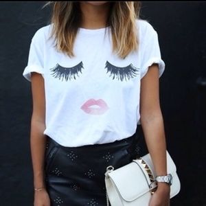Eyelash lip shirt