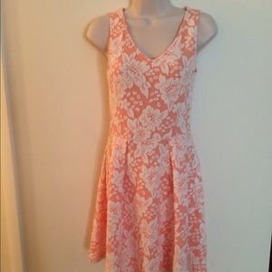 Nordstrom coral floral print dress