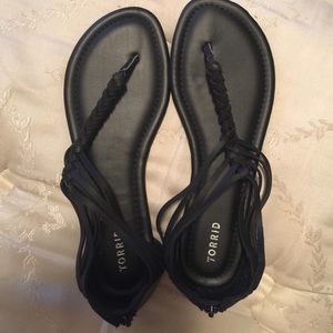 Black Torrid super cute woven sandals