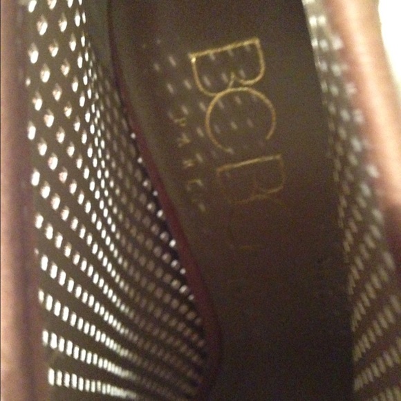 BCBG Tan Leather Stiletto Cutout Booties - Picture 4 of 7