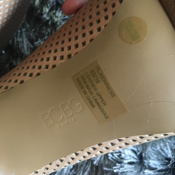 BCBG Tan Leather Stiletto Cutout Booties - Picture 7 of 7