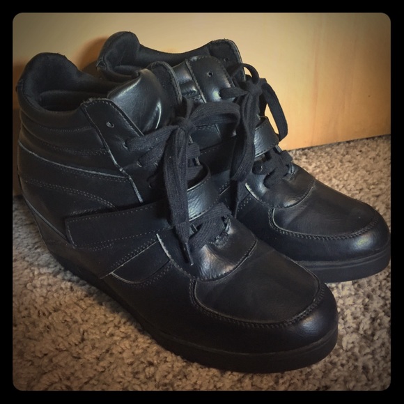 Black Sneaker Wedges