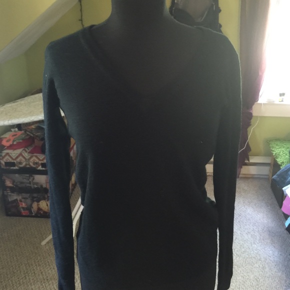 Black, V-neck sweater