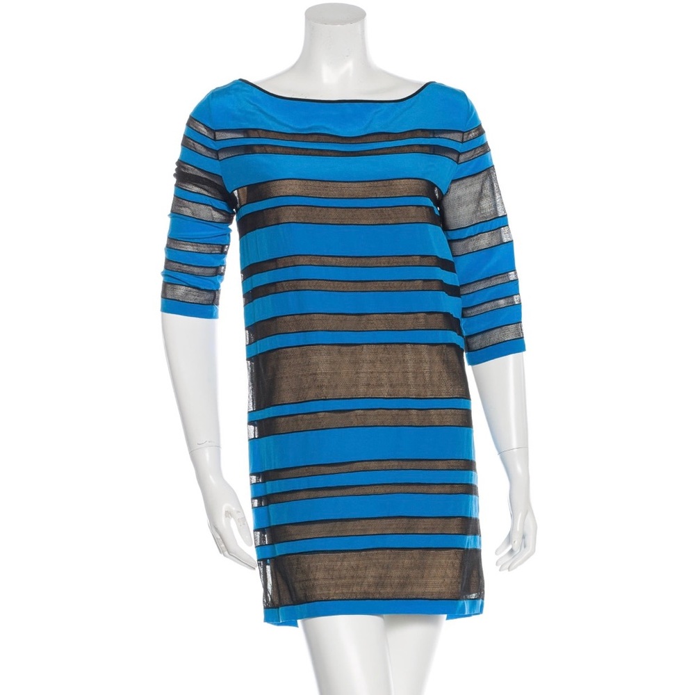 ROBERT RODRIGUEZ BLUE & NET DRESS SIZE 2 SMALL - Picture 1 of 7