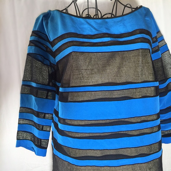 ROBERT RODRIGUEZ BLUE & NET DRESS SIZE 2 SMALL - Picture 7 of 7
