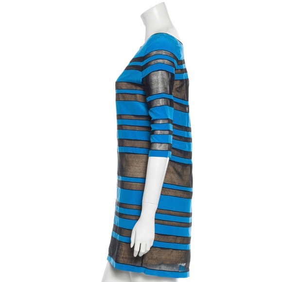 ROBERT RODRIGUEZ BLUE & NET DRESS SIZE 2 SMALL - Picture 3 of 7