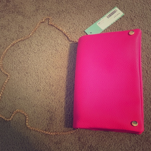 Fuchsia small folded clutch