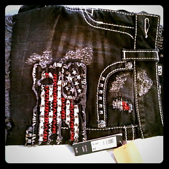 Miss Me Black Denim  Signature Shorts