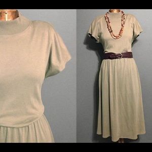 Vintage 1980's Does the 50's Olive Swing Dress Vintage 1980's Does the 50's Olive Swing Dress