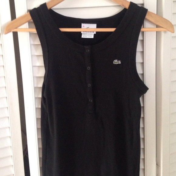 Black ribbed Lacoste tank