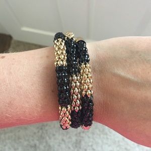 Black and gold wrap bracelet