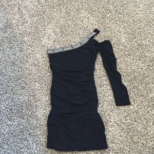 Black mid thigh body con dress