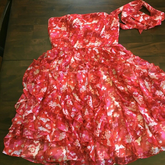 White house black market strapless dress