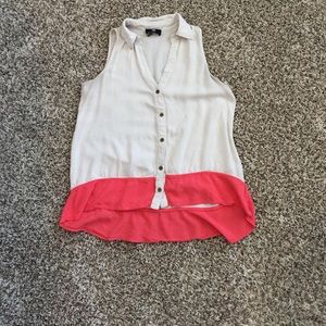 Tan and coral tank top