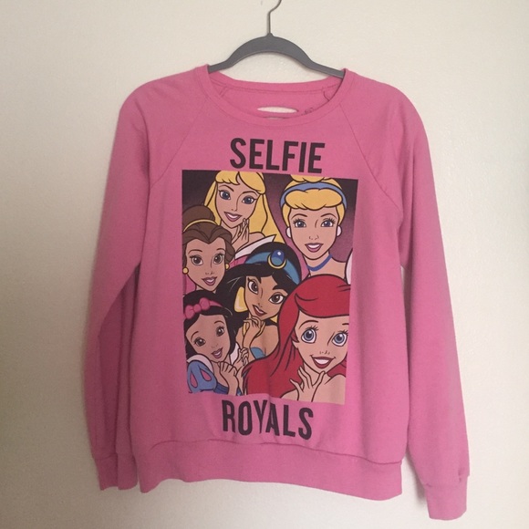 Disney selfie royals sweatshirt with cut out back