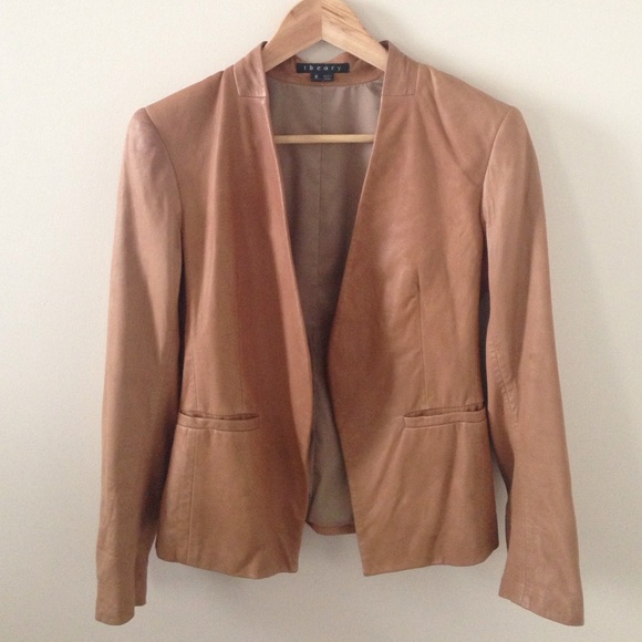 Theory brown leather jacket