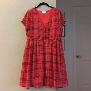 Old Navy red and black plaid dress.