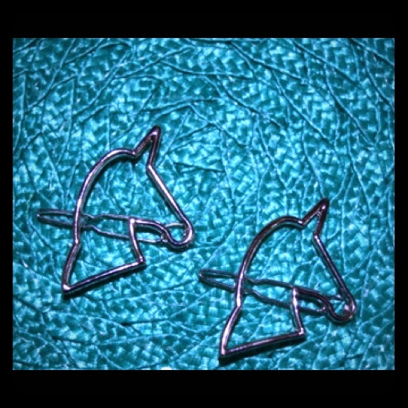 Pair of Gorgeous Silver Unicorn Barrettes (2)