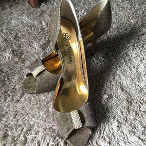 Gold Sparkle formal heels