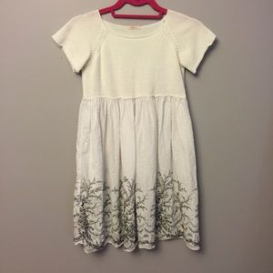 Size small white knit and cotton summer dress