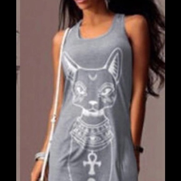 Cat Printed Maxi Dress - Picture 3 of 5