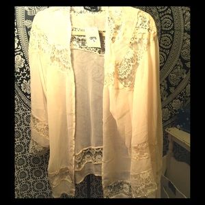 Cream lace kimono
