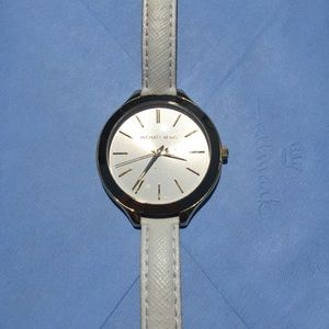 Michael Kors white leather watch