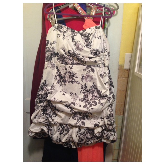 Strapless floral dress