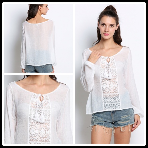 Gauze Tassel Top - Picture 3 of 4