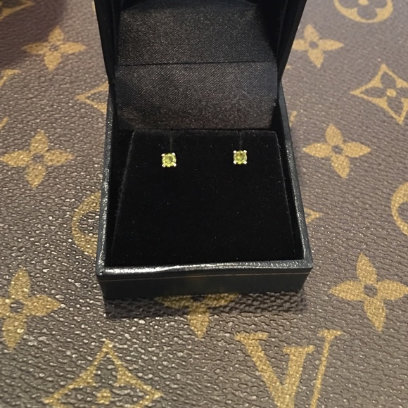 Genuine Peridot Gemstone 14kt YG Earrings