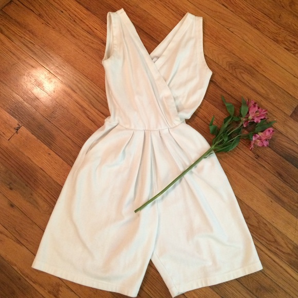 White Romper with Pockets