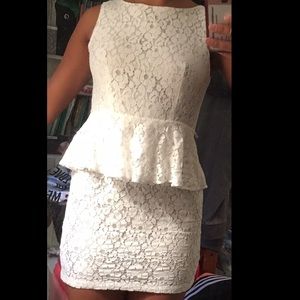White peplum dress.