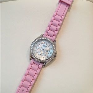 Light Pink Silicone Fossil Watch