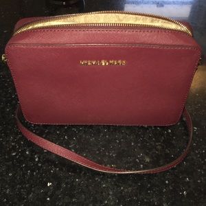 Michael kors burgundy cross body