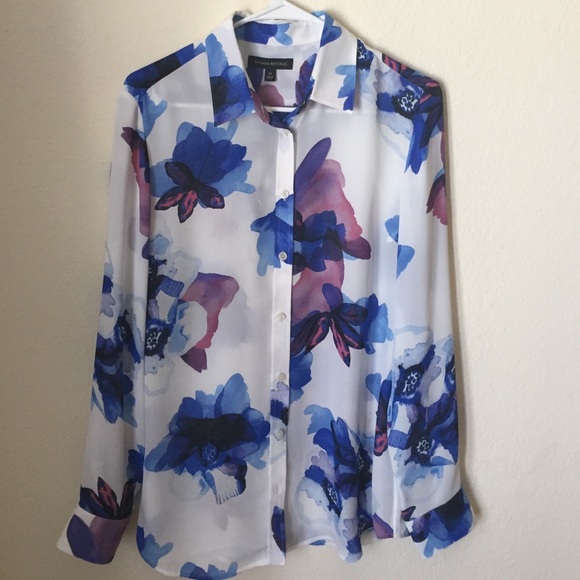 Watercolor floral blouse