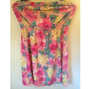 Floral strapless dress