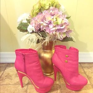 Pink Ankle Booties