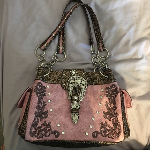 Handbags - Pink and brown western purse
