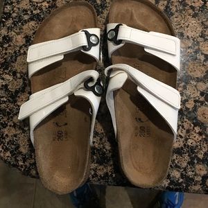 White Patent Leather Arizona Birkenstocks