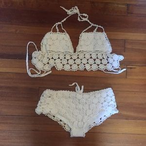 Free people crotchet bikini set
