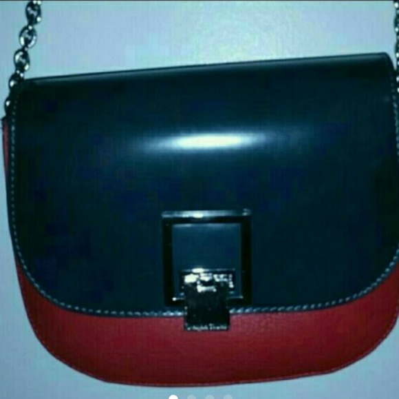 Grey and red purse