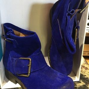 Jeffrey Campbell Blush Blue Suede Booties