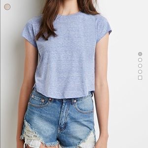 Boxy Heathered Crop Top