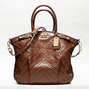 NEW🎀 COACH MADISON CRISS CROSS LEATHER LINDSEY👜